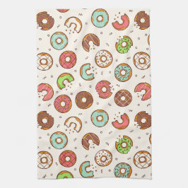 Retro Donut Mönster Cute Colorful Stil Kökshandduk
