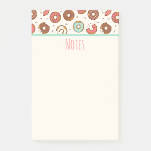 Retro Donut Mönster Cute Colorful Stil Post-it Block