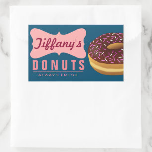Retro Donut Shop Donuts Bagare Munk Bageri Rektangulärt Klistermärke
