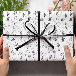 Retro Doodle Modern Balloon Grattis på födelsedage Presentpapper