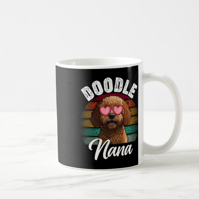 Retro Doodle Nana Goldendoodle Hund älskare Mor D Kaffemugg (Höger)