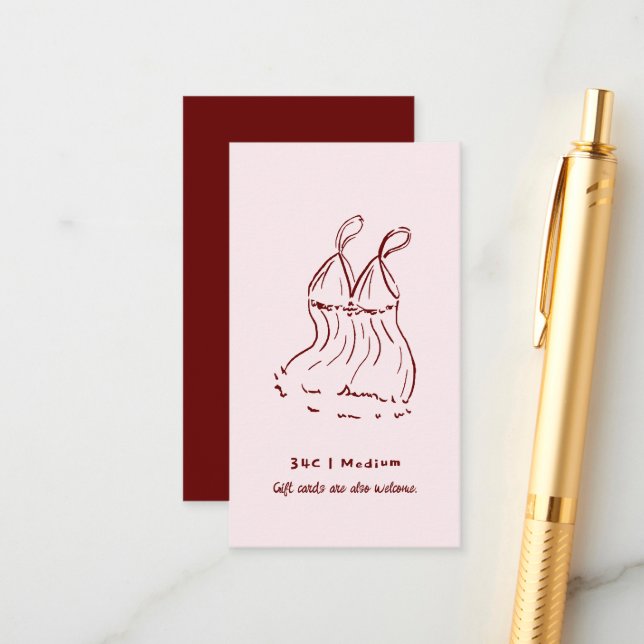 Retro Doodle | Storlek Möhippa i Lingerie Tilläggskort (Fram/Back In Situ)