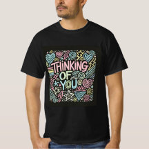 Retro Doodle tänker på dig Manar Tshirt