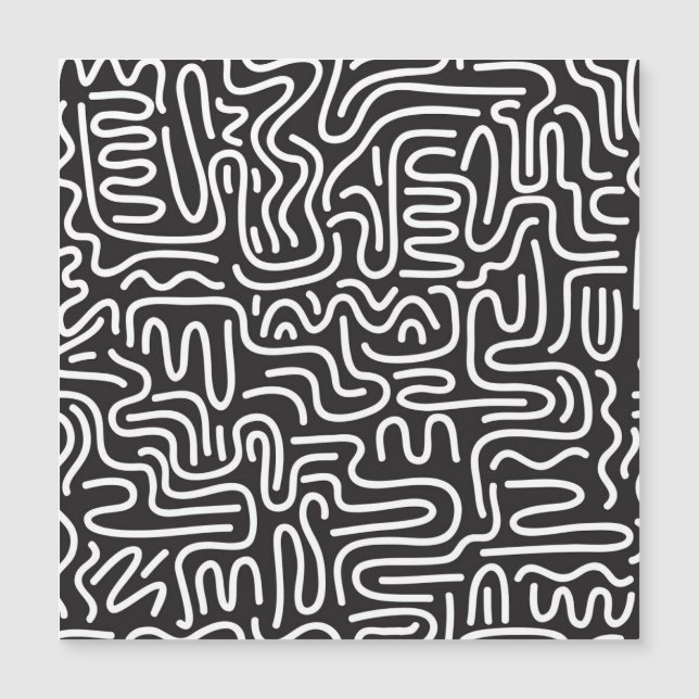 Retro Doodle Vågigt Linjer: Monokrom (Framsida)