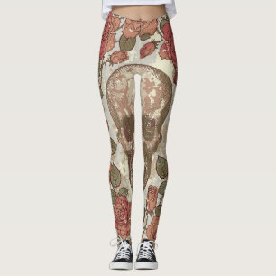 Retro Döskallars och Ro Ornament Leggings