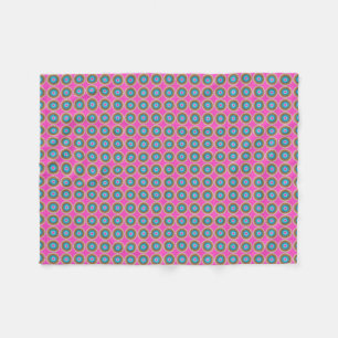 Retro Dot Mönster - Rosa Gult Blue Fleecefilt