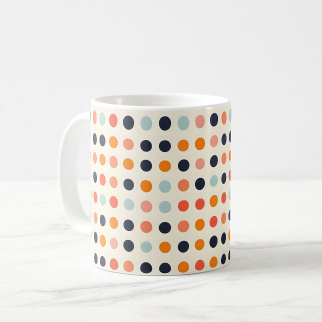 Retro Doted Mönster Kaffemugg (Framsida vänster)