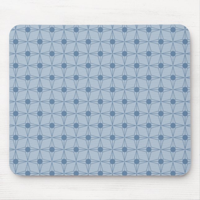 Retro Doted Star Mousepad, Blue Musmatta (Framsidan)
