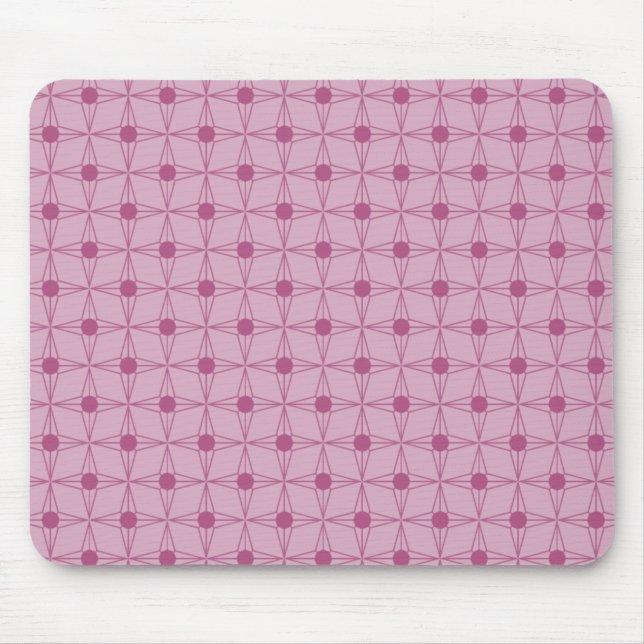 Retro Doted Star Mousepad, Rosa Musmatta (Framsidan)
