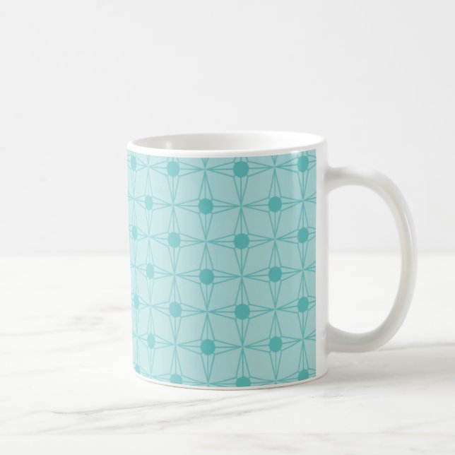 Retro Doted Star Mugg, Turquise Kaffemugg (Höger)