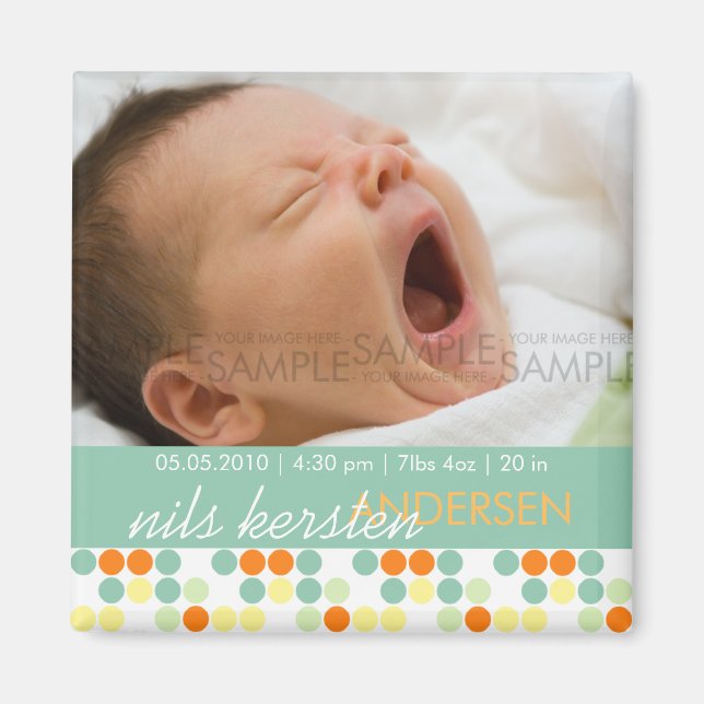 Retro Dots Aqua ・ Meddelande från Baby Magnet (Framsidan)