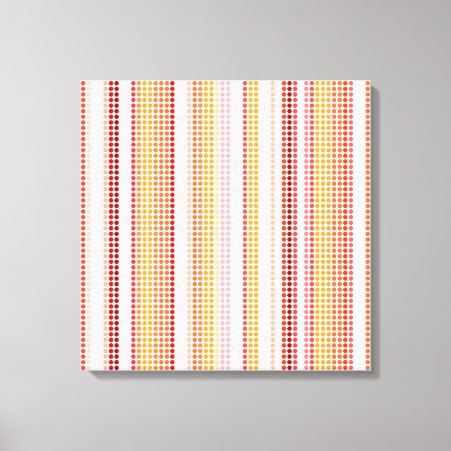 Retro Dots Colorful Rand Rainbow Canvas (Framsida)