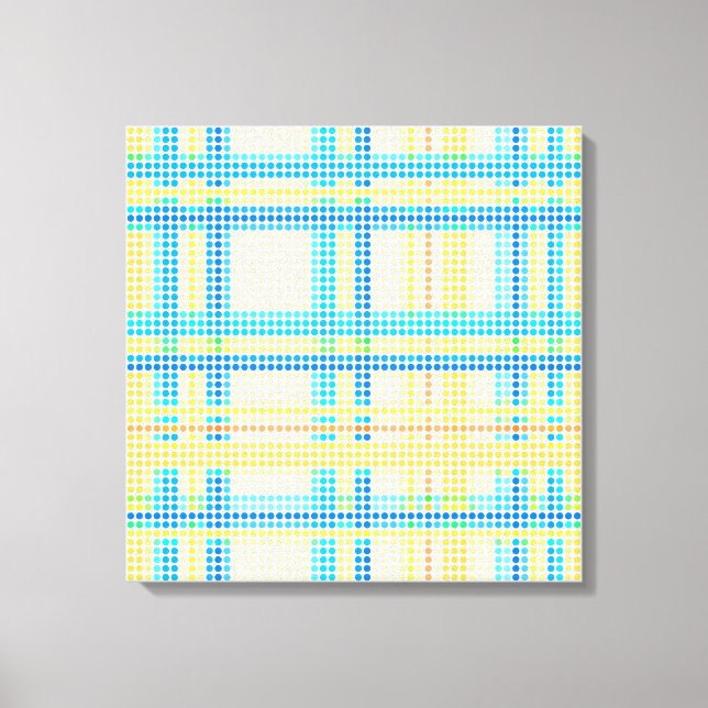 Retro Dots Colorful Rand Rainbow Canvastryck (Framsida)