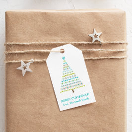 Retro Dots Julgran God jul Presentetikett