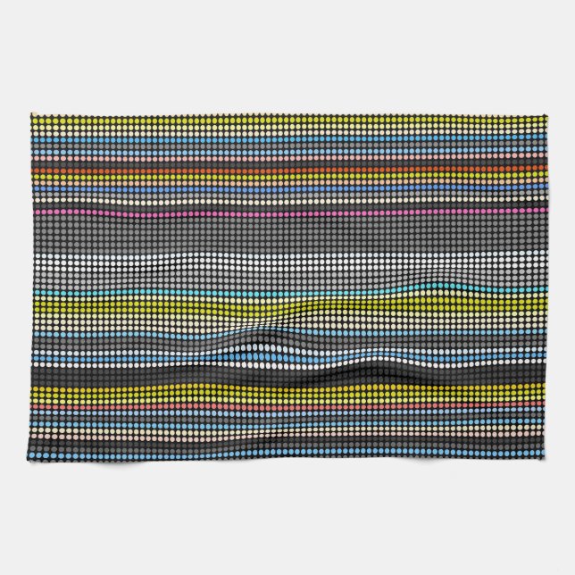 Retro dots rand Rainbow Kitchen Towel #2 Kökshandduk (Horisontell)