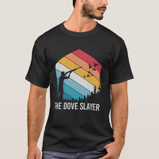 Retro Dove Sayer Bird Hunter-jakt efter fågel T Shirt (Framsida)
