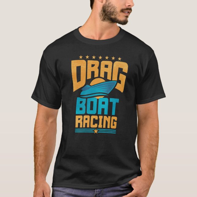 Retro Drag Boat Racing T Shirt (Framsida)