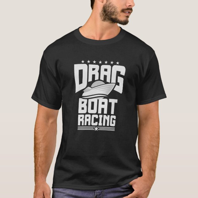 Retro Drag Boat Tävla 1 T Shirt (Framsida)
