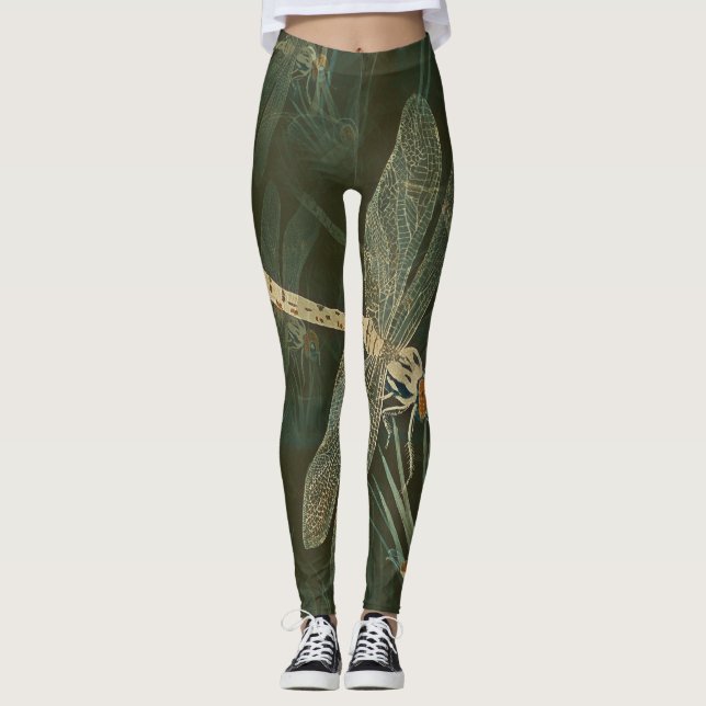 Retro Dragonflies Leggings (Framsida)