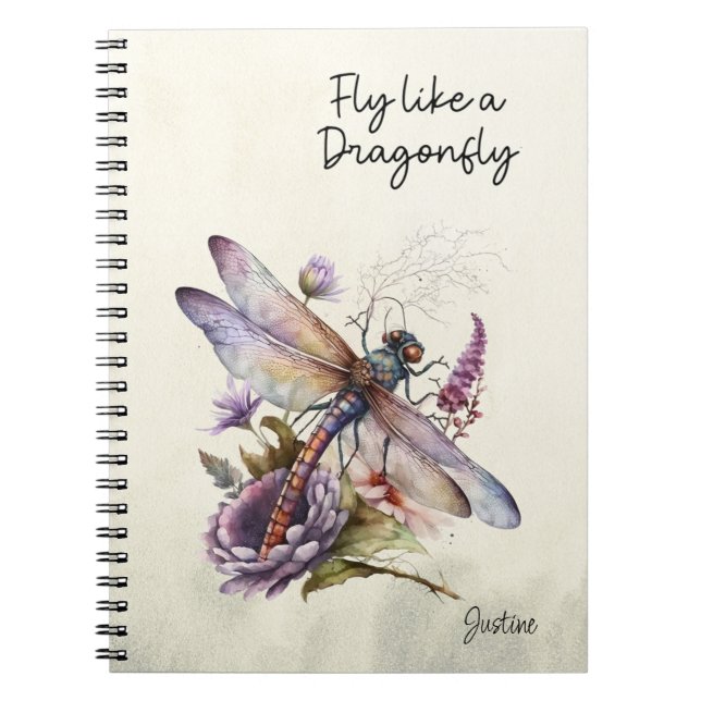 Retro Dragonfly Anteckningsbok (Framsidan)