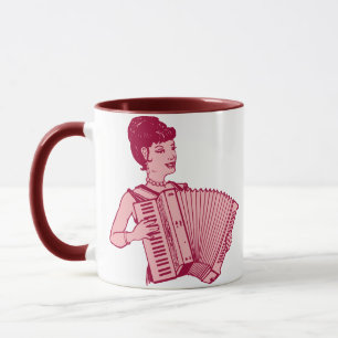 Retro Dragspel Dame Mugg