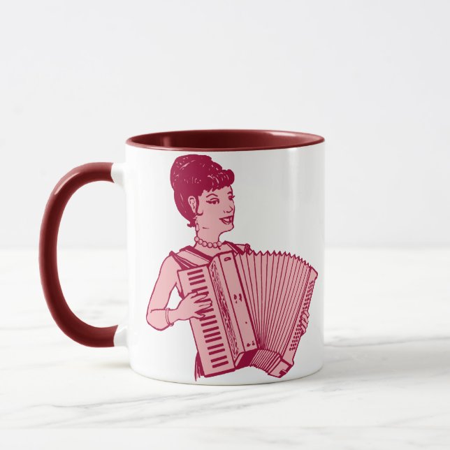 Retro Dragspel Dame Mugg (Vänster)