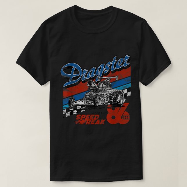 Retro Dragster Tävla Rand Hot rod Tävling T Shirt (Design framsida)