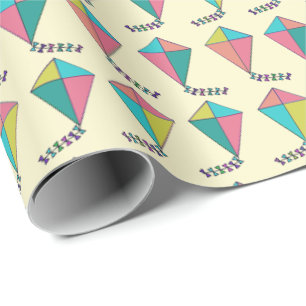Retro drakemönster presentpapper