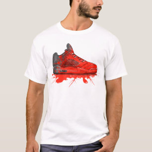 Retro dräkt 2016 för luftJordanien (Crimson röt Tee Shirt