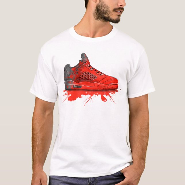 Retro dräkt 2016 för luftJordanien (Crimson rött) Tee (Framsida)