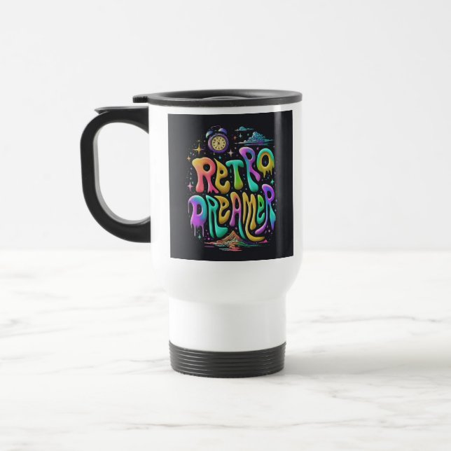 "Retro Dreamer" Travel Coffee Mug. Resemugg (Vänster)
