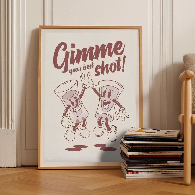 Retro Dricksutskriftsbild Gammal Vin Illustr Poster (Skapare uppladdad)