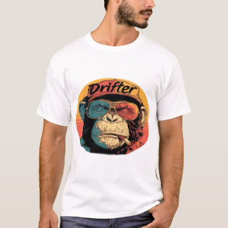 Retro Drifter Monkey Streetwear Design T Shirt