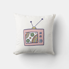 Retro Drömland Söt Vintage TV Konst Kudde