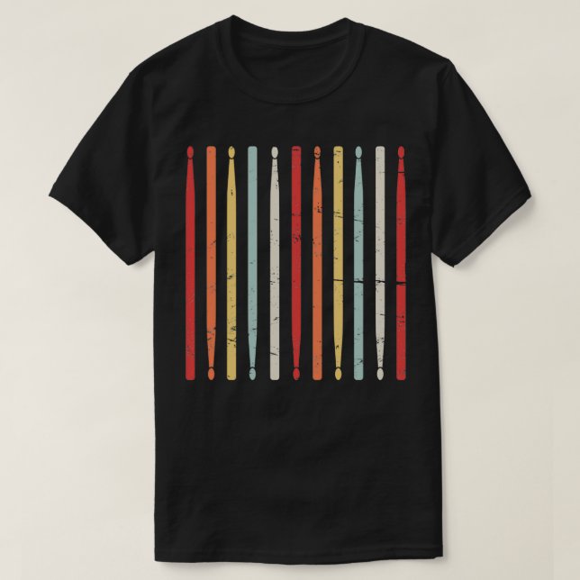 Retro Drum Sticks Marching Band Percussion T Shirt (Design framsida)