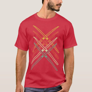 Retro Drumsticks Drummer Gifts Drums Långärmad T Shirt