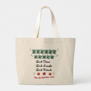 Retro Drunko Bunco Large Tote Bag Jumbo Tygkasse