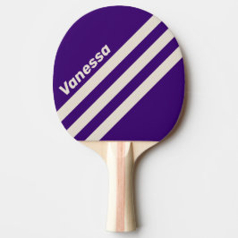 Retro druvklöver Trevinklad randig med namn Pingisracket