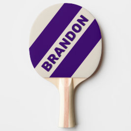 Retro druvkvist Tre feta ränder med namn Pingisracket
