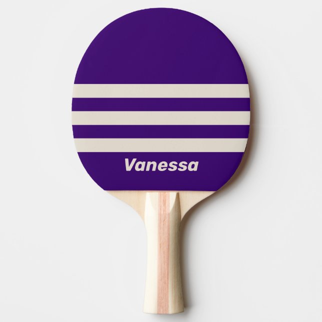 Retro druvräka tre tvärgående ränder med namn pingisracket (Framsidan)