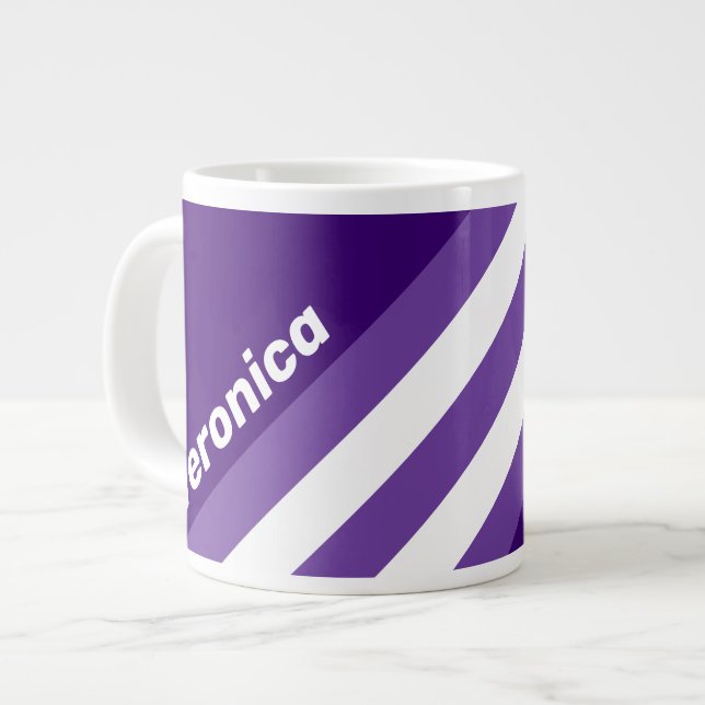 Retro druvranka ränder med namn jumbo mugg (Framsida vänster)