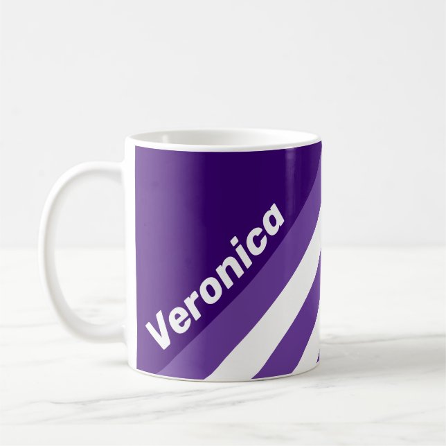 Retro druvranka ränder med namn kaffemugg (Vänster)