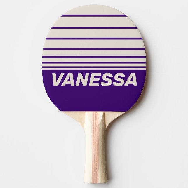 Retro Druvvin Rankning med Tre Horisontella Ränder Pingisracket (Framsidan)