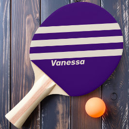 Retro Druvvin Tre Ränder med Namn Pingisracket