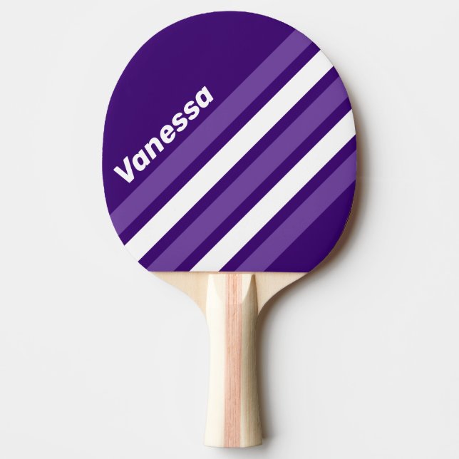Retro druvvinägerlund diagonala ränder med namn pingisracket (Framsidan)