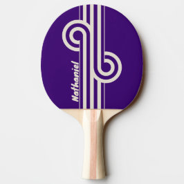 Retro druvvinstripsslinga med namn pingisracket