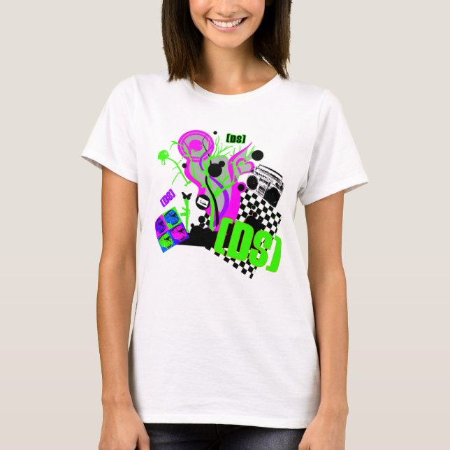 Retro DS flickaktigt T-shirt (Framsida)