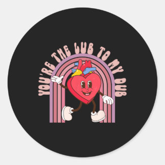 Retro du är Lub till min Dub Cute Nurse Valentin Runt Klistermärke