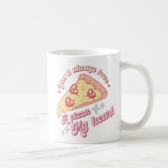 Retro Du kommer alltid att ha en pizza mitt hjärta Kaffemugg (Höger)
