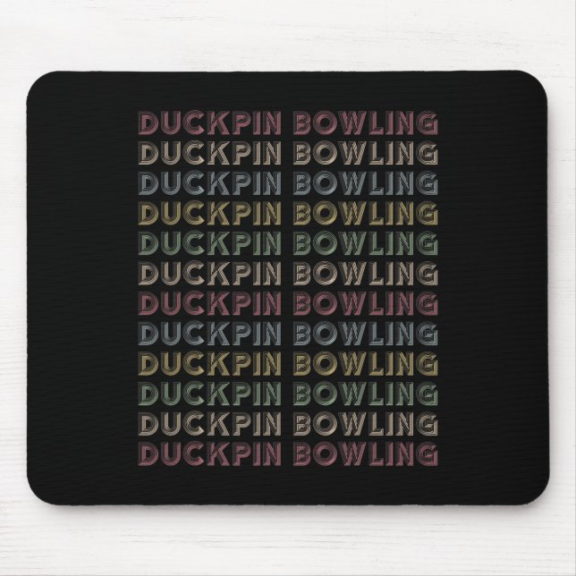 Retro Duckpin Bowling Repetitiv Vintage Bowler  Musmatta (Framsidan)